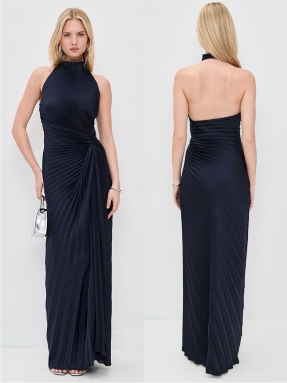 A.L.C. Romy Pleated Satin Gown